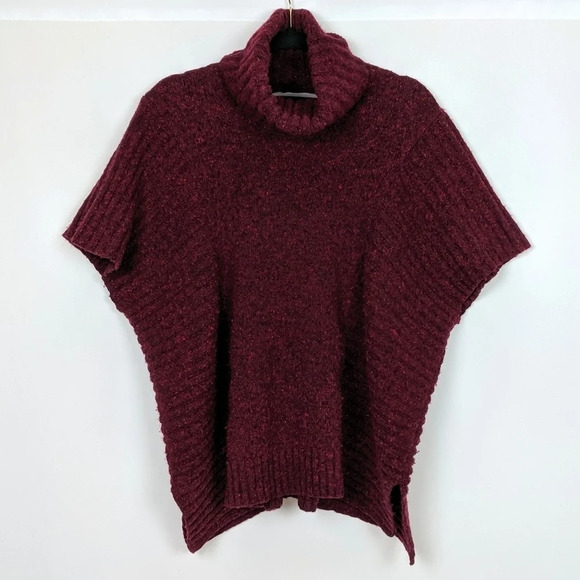 Athleta Donegal Passage Turtleneck Sweater Poncho Oversight - Picture 4 of 7